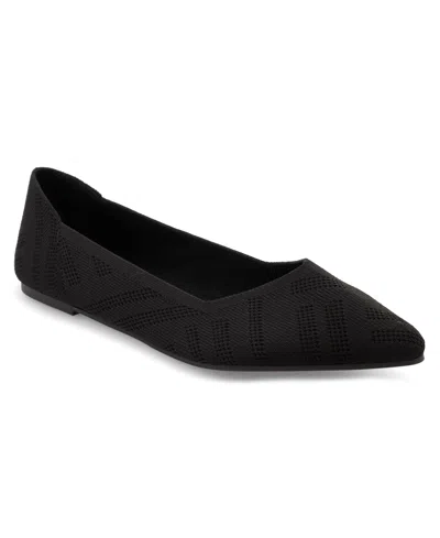Mia Kerri Womens Knit Slip On Ballet Flats In Green