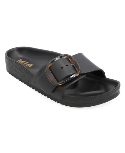 Mia Women's Kimmy Buckle Flat Sandals In Black