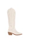 Mia Kolt Knee High Cowboy Boot In White