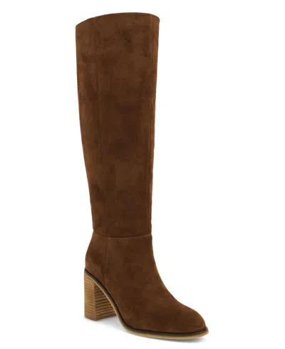Mia Women's Landen-r Knee-high Block-heel Dress Boots In Cognac