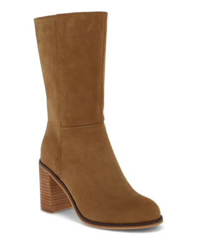 Mia Women's Laurie Block Heel Faux Leather Boots In Tan