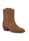 Shop Mia Women Lauryn Western Bootie In Tan Suede In Multi