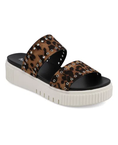 Mia Women's Lexi Round Toe Slide Sandals In Leopard