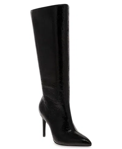 Mia Women's Marysol Stiletto Heel Tall Boots In Black Crinkle