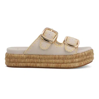 Mia Women's Mieko Seashell Platform Sandals In Beige In White