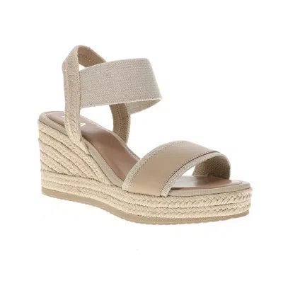 Mia Women's  Bayle Sandals Beige Ankle Strap Wedge Heel Espadrille Hawk2376 In Neutral