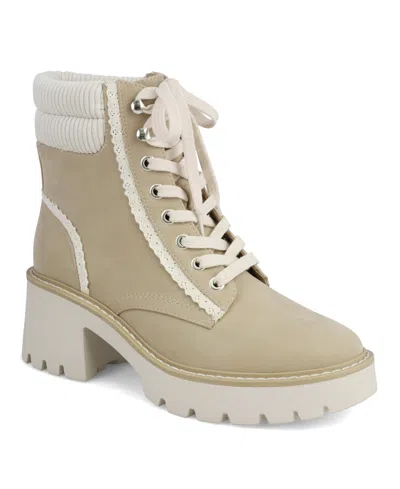 MIA WOMEN'S NAKOMA BLOCK HEEL LACE-UP ANKLE BOOTIES