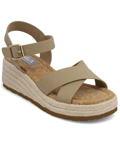Mia Women's Nikky Round Toe Wedge Sandals In Multi