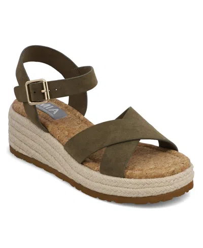 Mia Women's Nikky Round Toe Wedge Sandals In Multi