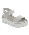 Mia Olita Vegan Suede Platform Sandal In Off-white
