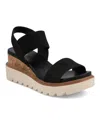 Mia Olany Platform Wedge Ankle Strap Sandal In Black