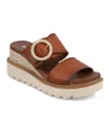 Mia Orla Platform Wedge Sandal In Cognac