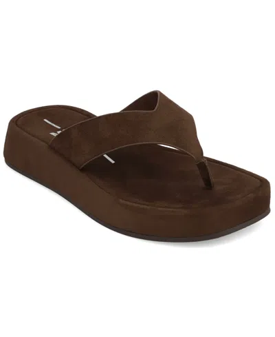 Mia Women's Pamelia Thong Round Toe Sandals In Brown