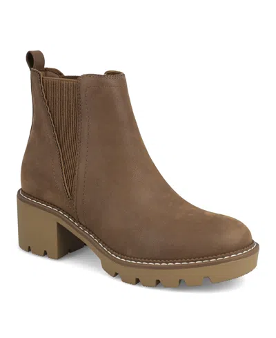 Mia Women's Paula Chelsea Stacked Heel Booties In Brown