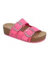 Mia Women's Qianna Platform Slip-on Slide Sandals In Hot Pink