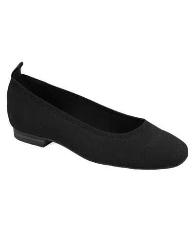 Mia Women's Rasia Ballet Knit Round Toe Flats In Black