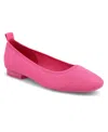 Mia Women's Rasia Ballet Knit Round Toe Flats In Hot Pink