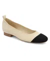 Mia Women's Rasia Ballet Knit Round Toe Flats In Sand,black