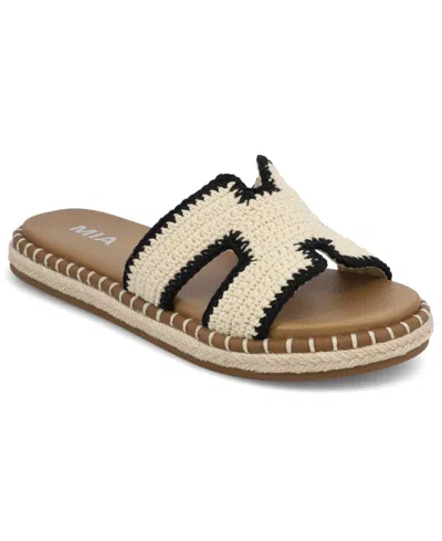 Mia Women's Sabine Woven H-band Slide Sandals In Brown