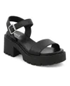 Mia Savy Ankle Strap Platform Sandal In Black