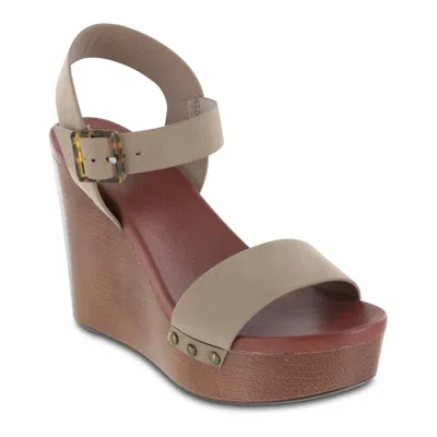 Mia Women's Senna Wedge Sandal In Stone In Multi