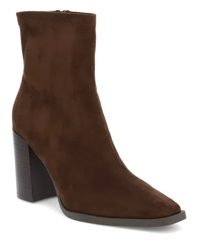 Mia Women's Sidonie Block Heel Booties In Brown