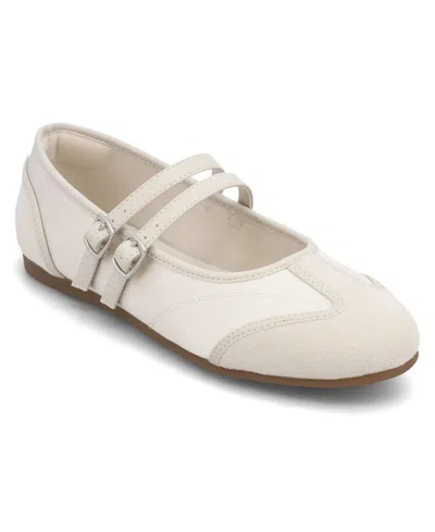 Mia Women's Sorelle Double Strap Faux Suede Flats In Champagne,dove Gray
