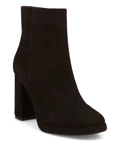 Mia Women's Stefania Suede Block Heel Booties In Brown