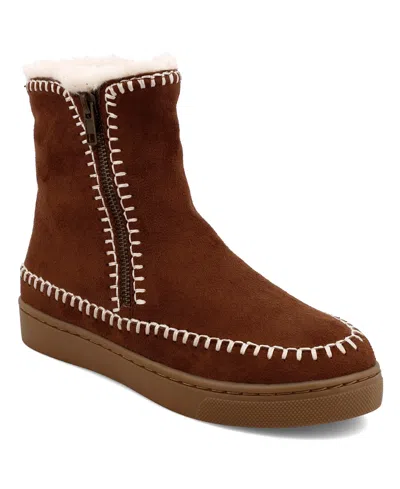 Mia Women's Stormie Cold Weather Platform Booties In Cognac