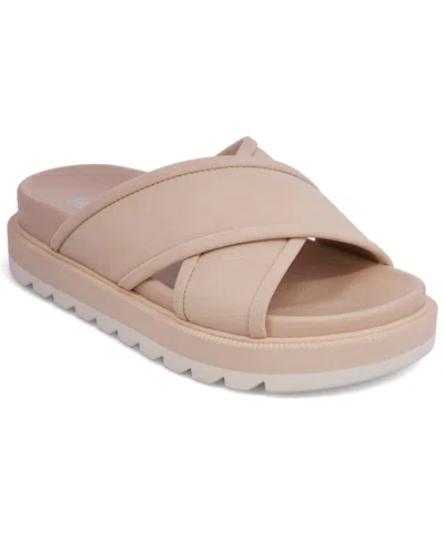 Mia Women's Teresa Crisscross Platform Slide Sandals In Pink