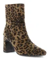 Mia Women's Thiva Block Heel Pointed Toe Dress Booties In Animal Print