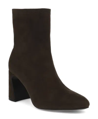 Mia Women's Thiva Block Heel Pointed Toe Dress Booties In Brown