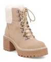 Mia Tiler Faux Fur Platform Lug Boot In Sand