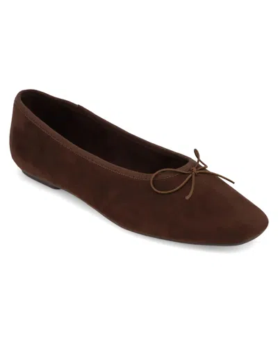 Mia Women's Tinna Bow Ballet Slip-on Flats In Espresso