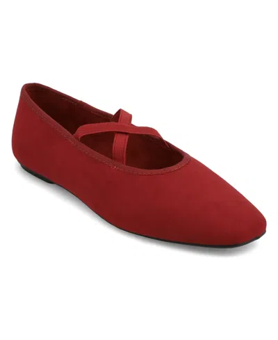 Mia Women's Tori Crisscross Strap Ballet Flats In Red