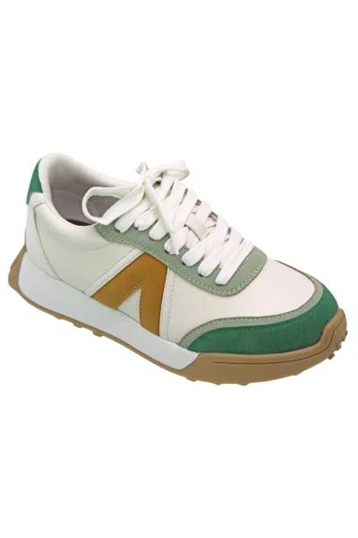 Mia Women's Town Sneakers In White/green/yellow In Multi