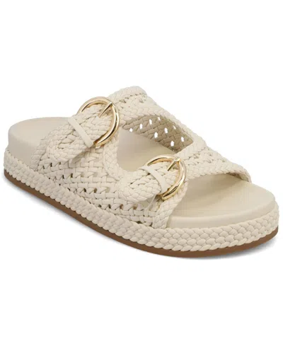 Mia Women's Trendy Woven Double Buckle Slide Sandals In Multi