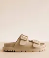 Mia Women's Two Buckle Sandal In Tan In Multi