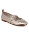 Mia Uliana Mary Jane Flat In Soft Gold Metallic