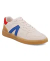 Mia Vesta White Multi Color Block Lace-up Sneakers In White,cobalt