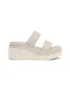 Mia Yoshi Platform Wedge Sandal In White