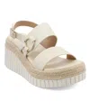 Mia Yuna Espadrille Platform Wedge In Bone