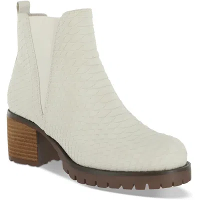 Mia Womens Snake Print Man Made Chukka Boots In Bone