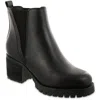 Mia Womens Stretch Manmade Chelsea Boots In Black