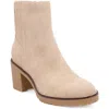 Mia Womens Zipper Nubuck Ankle Boots In Beige