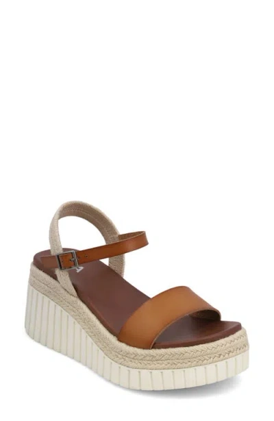 Mia Yanis Ankle Strap Platform Wedge Sandal In Brown