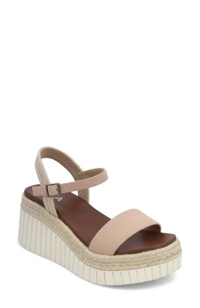 Mia Yanis Ankle Strap Platform Wedge Sandal In Pink