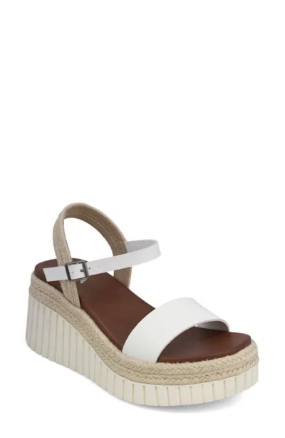 Mia Yanis Ankle Strap Platform Wedge Sandal In White