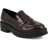 Mia Yoani Lug Sole Penny Loafer In Burgundy