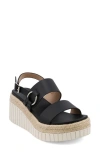 Mia Yuna Espadrille Platform Wedge In Black